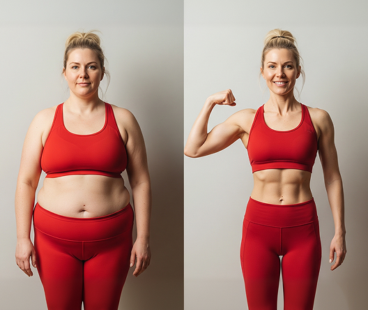 Carnimeal result - Laura B. aged 42. User before and after following personalized carnivore meal plan for weight-loss