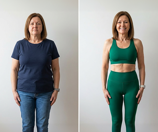 Risultato reale di High Diet - Jessica W. di 58 anni. Utente prima e dopo aver seguito un piano alimentare personalizzato ad alto contenuto proteico per la perdita di peso Risultato reale di High Diet - Jessica W. di 58 anni. Utente prima e dopo aver seguito un piano alimentare personalizzato ad alto contenuto proteico per la perdita di peso