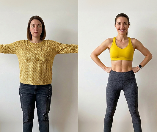 Risultato reale di High Diet - Cindy M. di 42 anni prima e dopo aver seguito un piano nutrizionale personalizzato ad alto contenuto proteico Risultato reale di High Diet - Cindy M. di 42 anni prima e dopo aver seguito un piano nutrizionale personalizzato ad alto contenuto proteico