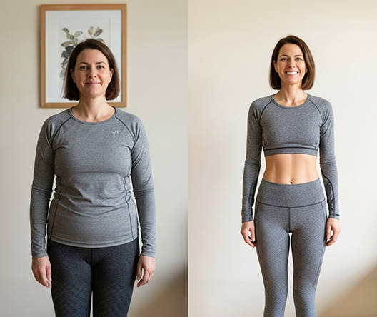 Real Nord Pilates success story – woman with toned core and stronger posture after her personalized plan Real Nord Pilates success story – woman with toned core and stronger posture after her personalized plan